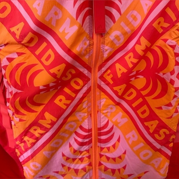FARM RIO ADIDAS LONG JACKET WINBREAKER
TROPICAL COAT PINK RED TOMATO SOCCER MED - Picture 6 of 12